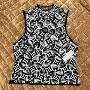 Anthropologie Black & White Retro Sweater Tank Top